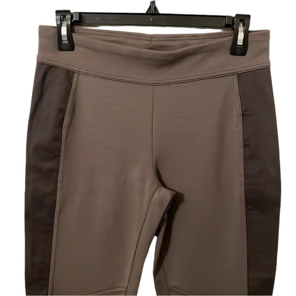 Free People Women's Gray/Brown Legging Pant Faux Suede Side‎ Panel Jogger Size S